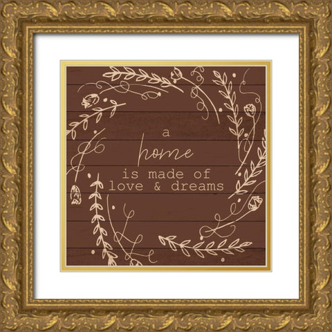 A Home Gold Ornate Wood Framed Art Print with Double Matting by Allen, Kimberly
