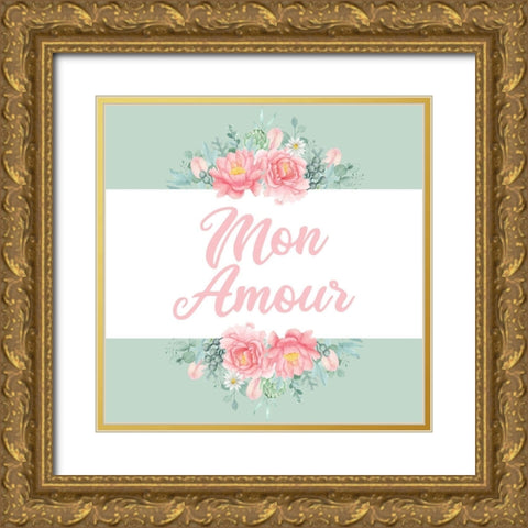 Mint Paris 2 Gold Ornate Wood Framed Art Print with Double Matting by Allen, Kimberly