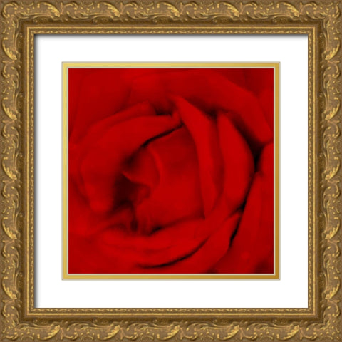 Red Umbrella Paris 2 Gold Ornate Wood Framed Art Print with Double Matting by Allen, Kimberly