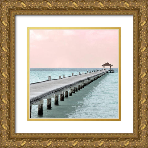 Paradise Pink Stroll Gold Ornate Wood Framed Art Print with Double Matting by Allen, Kimberly