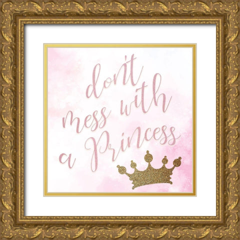 Princess Crown 2 Gold Ornate Wood Framed Art Print with Double Matting by Allen, Kimberly