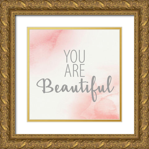 You Are Beautiful 2 Gold Ornate Wood Framed Art Print with Double Matting by Allen, Kimberly