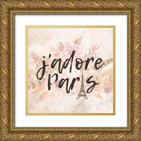 Paris Fall Blooms 2 Gold Ornate Wood Framed Art Print with Double Matting by Allen, Kimberly