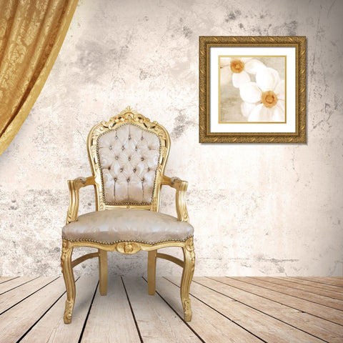 Warm Floral 2 Gold Ornate Wood Framed Art Print with Double Matting by Allen, Kimberly