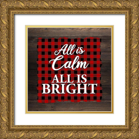 Snowflake Winter 2 V2 Gold Ornate Wood Framed Art Print with Double Matting by Allen, Kimberly