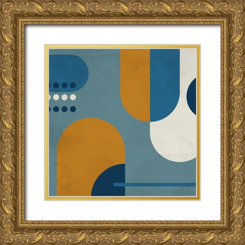 In Blue 1 Gold Ornate Wood Framed Art Print with Double Matting by Allen, Kimberly