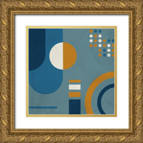 In Blue 2 Gold Ornate Wood Framed Art Print with Double Matting by Allen, Kimberly