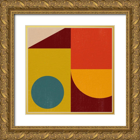 Shape 1 Gold Ornate Wood Framed Art Print with Double Matting by Allen, Kimberly