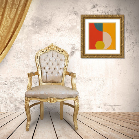 Shape 2 Gold Ornate Wood Framed Art Print with Double Matting by Allen, Kimberly