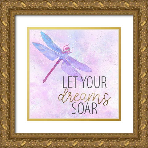 Be Butterflies 3 Gold Ornate Wood Framed Art Print with Double Matting by Allen, Kimberly