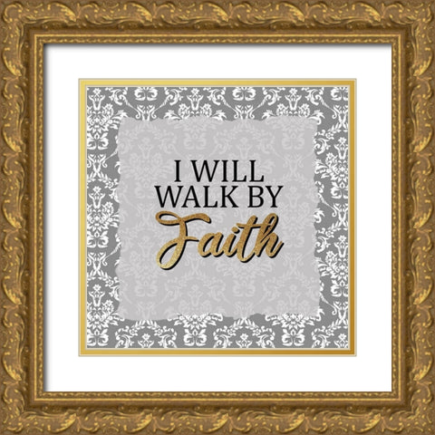 Walk 2 Gold Ornate Wood Framed Art Print with Double Matting by Allen, Kimberly