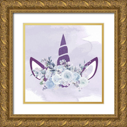 Magical Unicorn 2 Gold Ornate Wood Framed Art Print with Double Matting by Allen, Kimberly