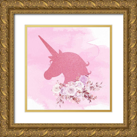 Magical Unicorn 5 V2 Gold Ornate Wood Framed Art Print with Double Matting by Allen, Kimberly