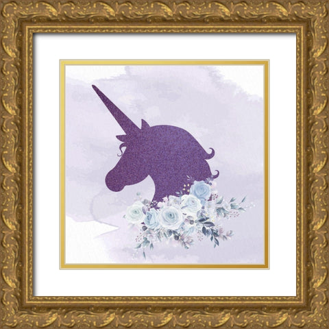 Magical Unicorn 5 Gold Ornate Wood Framed Art Print with Double Matting by Allen, Kimberly