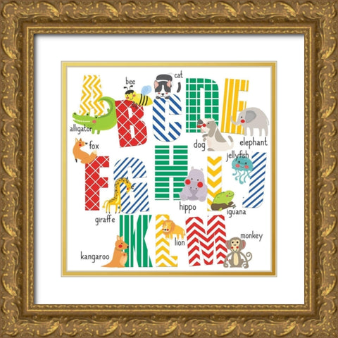 ABCs 1 Gold Ornate Wood Framed Art Print with Double Matting by Allen, Kimberly
