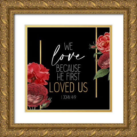 Loved 1 Gold Ornate Wood Framed Art Print with Double Matting by Allen, Kimberly