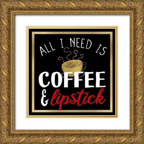 Coffee Lipstick 1 Gold Ornate Wood Framed Art Print with Double Matting by Allen, Kimberly