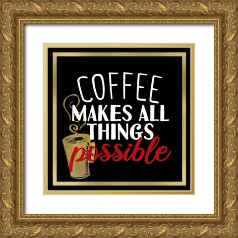 Coffee Lipstick 3 Gold Ornate Wood Framed Art Print with Double Matting by Allen, Kimberly