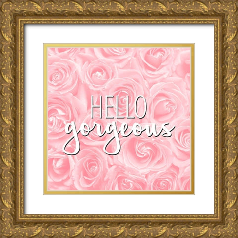 Roses 1 V2 Gold Ornate Wood Framed Art Print with Double Matting by Allen, Kimberly