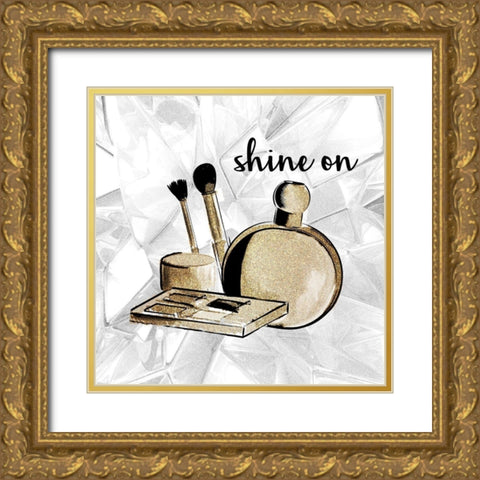 Diamond Makeup 3 Gold Ornate Wood Framed Art Print with Double Matting by Allen, Kimberly