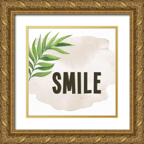 Smile Laugh Play 1 Gold Ornate Wood Framed Art Print with Double Matting by Allen, Kimberly