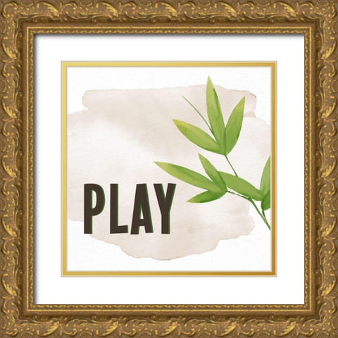 Smile Laugh Play 3 Gold Ornate Wood Framed Art Print with Double Matting by Allen, Kimberly