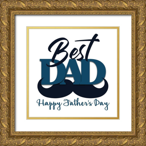 Best Dad Gold Ornate Wood Framed Art Print with Double Matting by Allen, Kimberly