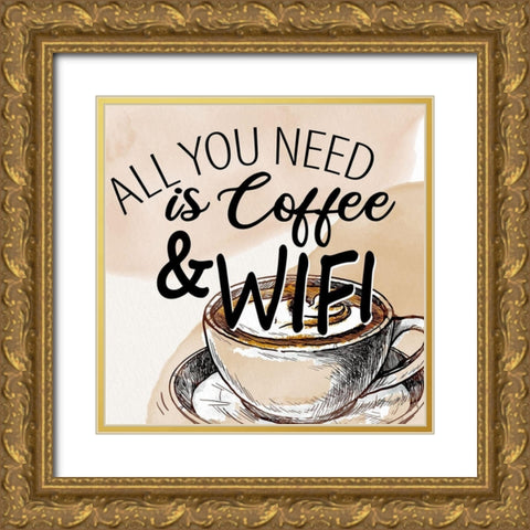 All You Need 1 Gold Ornate Wood Framed Art Print with Double Matting by Allen, Kimberly
