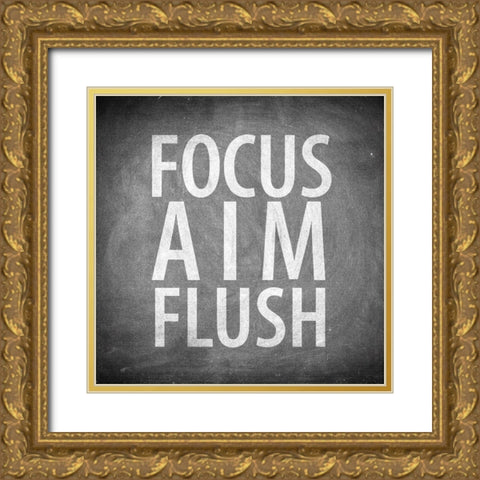 Bathroom Chalkboard 2 Gold Ornate Wood Framed Art Print with Double Matting by Allen, Kimberly