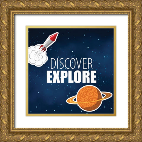 Space 2 Gold Ornate Wood Framed Art Print with Double Matting by Allen, Kimberly