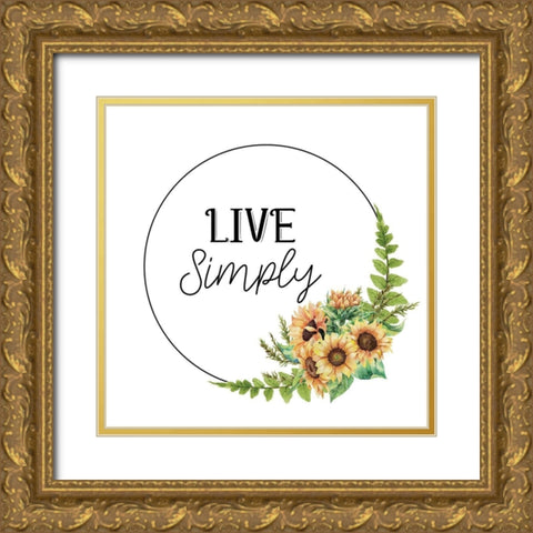 Sunflower Plaid 4 Gold Ornate Wood Framed Art Print with Double Matting by Allen, Kimberly