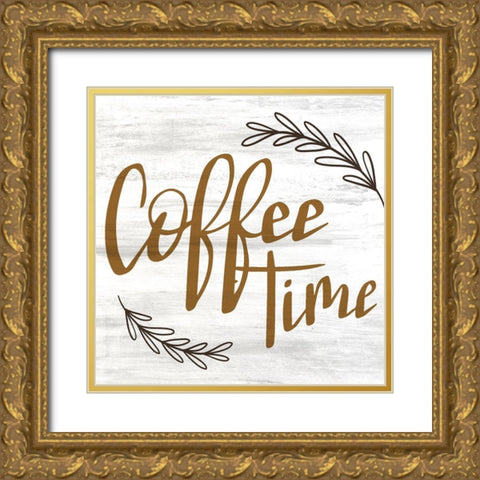 Coffee Time 2 Gold Ornate Wood Framed Art Print with Double Matting by Allen, Kimberly