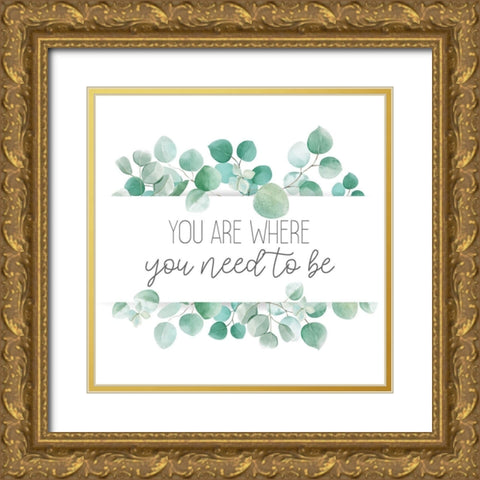 Eucalyptus Mood 1 Gold Ornate Wood Framed Art Print with Double Matting by Allen, Kimberly