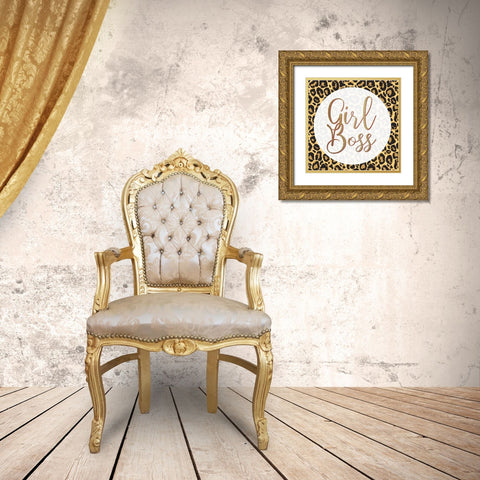 Girl Boss Leopard 2 Gold Ornate Wood Framed Art Print with Double Matting by Allen, Kimberly