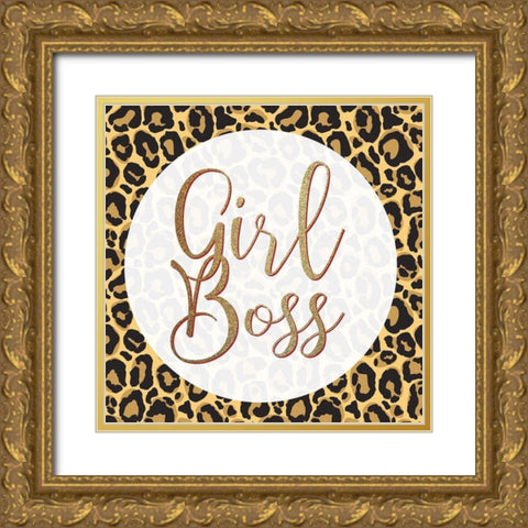 Girl Boss Leopard 2 Gold Ornate Wood Framed Art Print with Double Matting by Allen, Kimberly