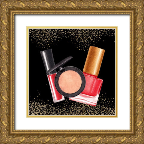 Boss Lips 3 Gold Ornate Wood Framed Art Print with Double Matting by Allen, Kimberly