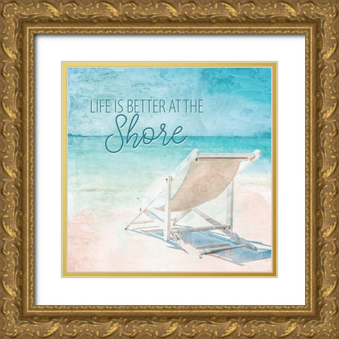 Life At The Shore Gold Ornate Wood Framed Art Print with Double Matting by Allen, Kimberly