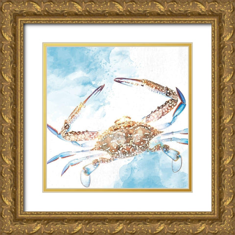 Crab Gold Ornate Wood Framed Art Print with Double Matting by Allen, Kimberly