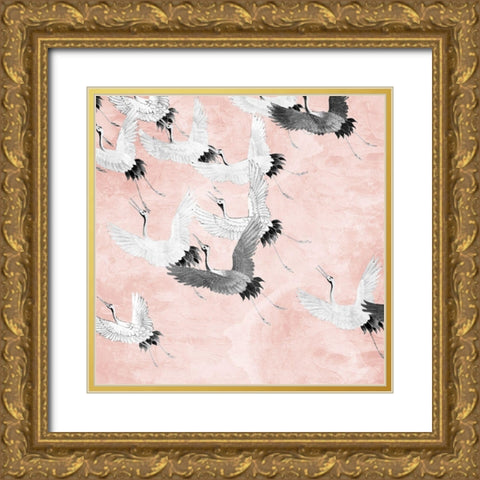 Crane Flight Gold Ornate Wood Framed Art Print with Double Matting by Allen, Kimberly