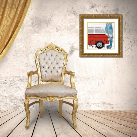 Lets Go to the Beach Gold Ornate Wood Framed Art Print with Double Matting by Allen, Kimberly