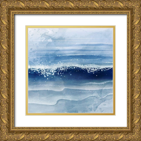 Ocean Waves Gold Ornate Wood Framed Art Print with Double Matting by Allen, Kimberly