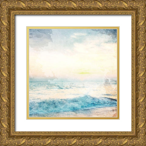 Sunset Waves 2 Gold Ornate Wood Framed Art Print with Double Matting by Allen, Kimberly
