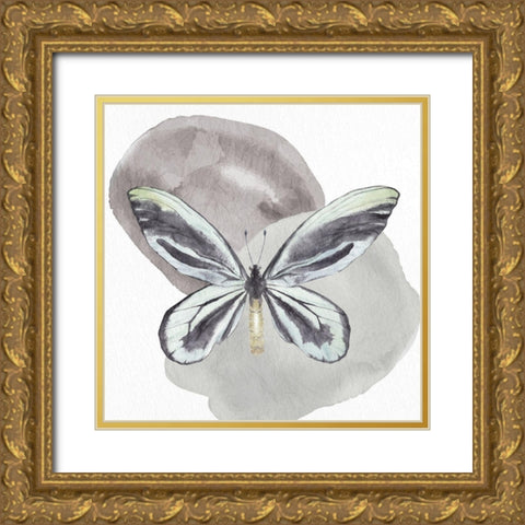 Watercolor Butterfly 2 Gold Ornate Wood Framed Art Print with Double Matting by Allen, Kimberly