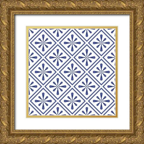 Greek Tile 2 Gold Ornate Wood Framed Art Print with Double Matting by Allen, Kimberly