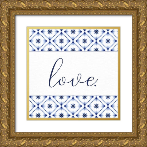 Love Square Gold Ornate Wood Framed Art Print with Double Matting by Allen, Kimberly