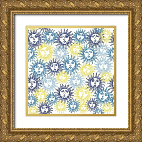 Sun Pattern Gold Ornate Wood Framed Art Print with Double Matting by Allen, Kimberly