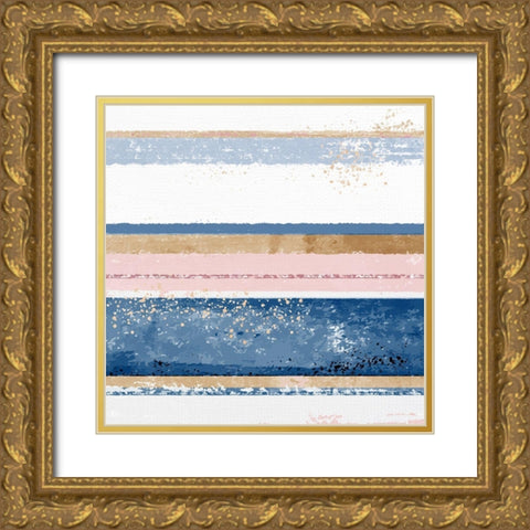 Abstract Stripes 1 Gold Ornate Wood Framed Art Print with Double Matting by Allen, Kimberly