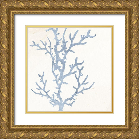 Coral Days 1 Gold Ornate Wood Framed Art Print with Double Matting by Allen, Kimberly