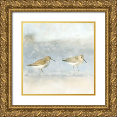 Sandpiper Beach Gold Ornate Wood Framed Art Print with Double Matting by Allen, Kimberly