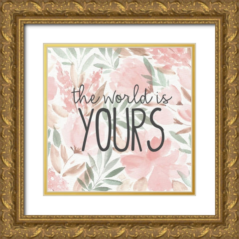 The World is Yours Gold Ornate Wood Framed Art Print with Double Matting by Allen, Kimberly